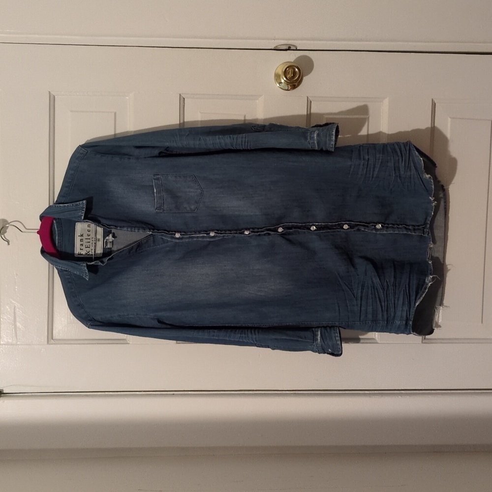 Frank & Eileen Mary Distressed Denim Dress XS